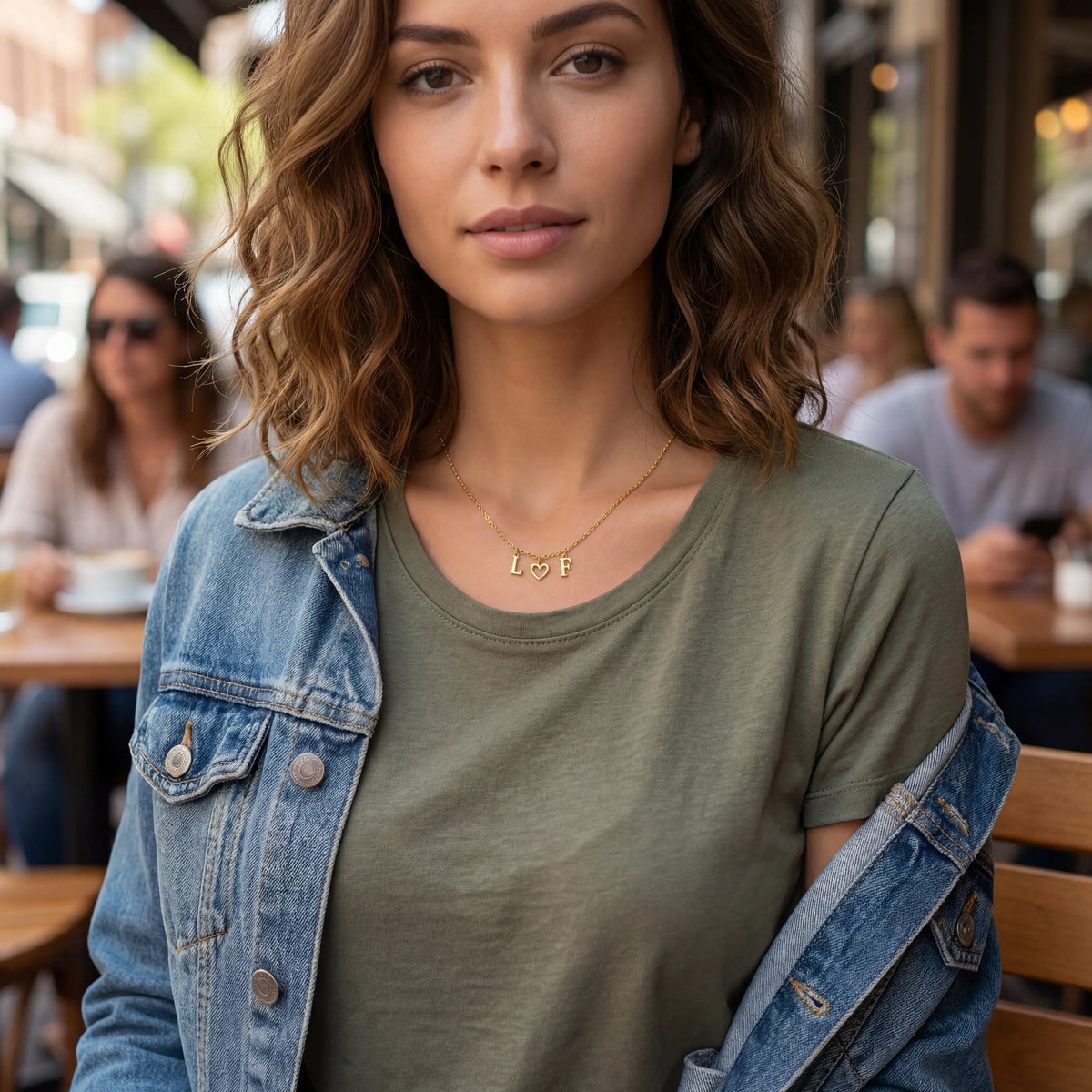 Collier avec initiale en forme de cœur - Idéal pour les couples et la Saint-Valentin, en or et argent