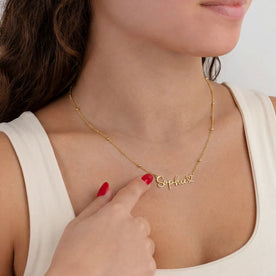 Kalung Nama & Hati Kustom - Emas, Perak, Perak Sterling & Vermeil