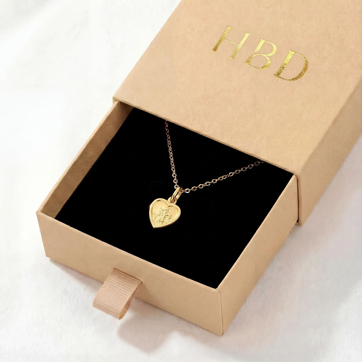 Collier Cœur Saint Christophe en or ou argent – Pendentif protecteur – Chaîne de 38 à 53 cm