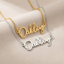 Collier prénom Oakley | Or 18 carats, argent et vermeil | Prêt à être expédié