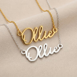 Ollie Namenskette | 18 Karat Gold, Silber & Vermeil | Sofort versandfertig
