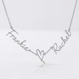 สร้อยคอรูปหัวใจสลักชื่อคู่แบบสั่งทำพิเศษ | HBD Jewellery