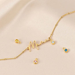 Bracelet Maman avec Pierre de Naissance | Cadeau Personnalisé pour Maman