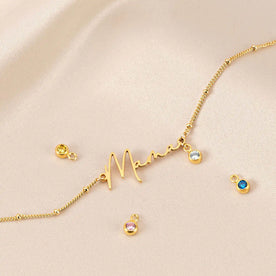 Bracelet Maman avec Pierre de Naissance | Cadeau Personnalisé pour Maman