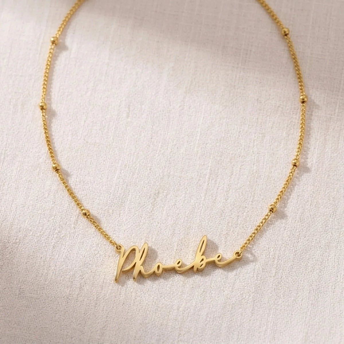 Collana con nome Phoebe | Oro 18 carati, argento e vermeil | Pronta per la spedizione