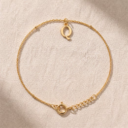 Bracciale Q | Ciondolo con iniziale e lettera Q, oro e argento