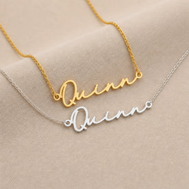 Collana con nome Quinn | Oro 18 carati, argento e vermeil | Pronta per la spedizione
