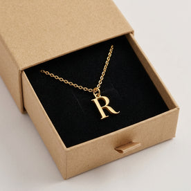 Collar R | Colgante con inicial y letra R, oro y plata