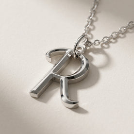 Collar R | Colgante con inicial y letra R, oro y plata