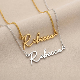 Necklace Rebecca Name Necklace HBD: Both finishes