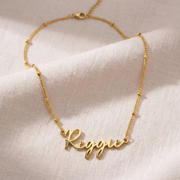 Collier prénom Reggie | Or 18 carats, argent et vermeil | Prêt à être expédié