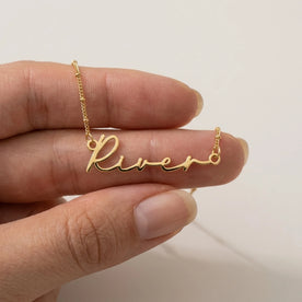 Collier prénom rivière | Or 18 carats, argent et vermeil | Prêt à être expédié