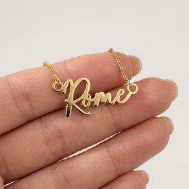 Necklace Rome Name Necklace HBD: Held, for scale