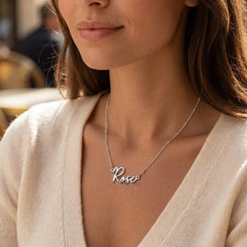 Necklace Rose Name Necklace HBD: Worn
