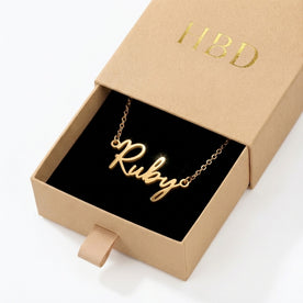Necklace Ruby Name Necklace HBD: In the box