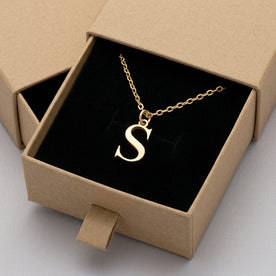 S-ketting | Hanger met initiaal en letter S, goud en zilver