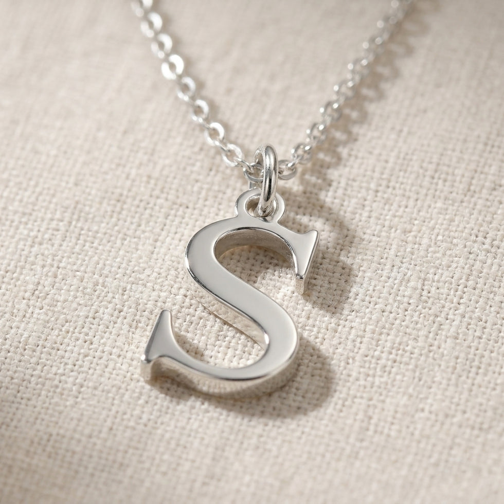 S-ketting | Hanger met initiaal en letter S, goud en zilver