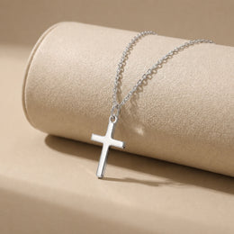 Collana con croce verticale in oro, argento e vermeil | HBD