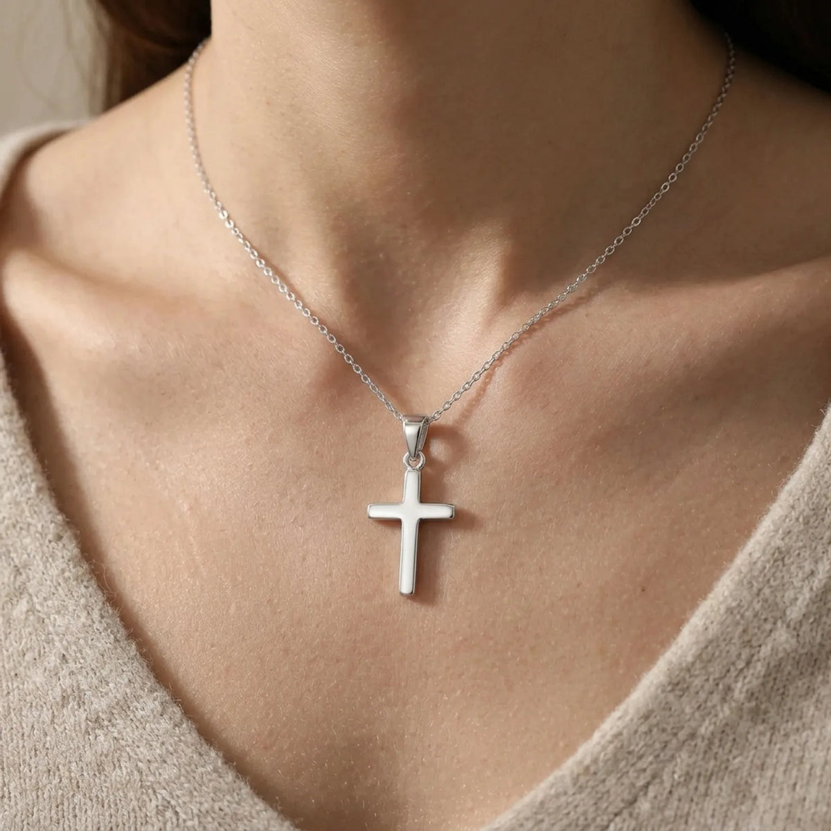 Cross on Bale Pendant — Worn at the Neckline