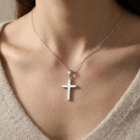 Cross on Bale Pendant — Worn at the Neckline