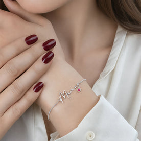 Bracelet Maman avec Pierre de Naissance | Cadeau Personnalisé pour Maman