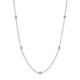 Satellitenkugel-Panzerkette aus 18-karätigem Gold oder Silber – Feine Layering-Kette 14" bis 20"