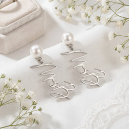 18karátové personalizované náušnice Mrs - elegantní 18karátové zlato nebo stříbro