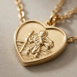 Large St Christopher Heart Necklace