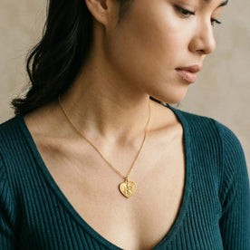 Large St Christopher Heart Necklace — Worn At The Neckline