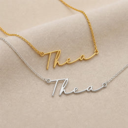 Collier prénom Thea | Or 18 carats, argent et vermeil | Prêt à être expédié