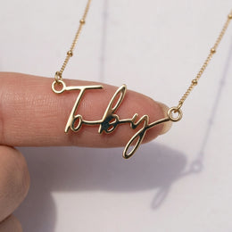 Collier prénom Toby | Or 18 carats, argent et vermeil | Prêt à être expédié