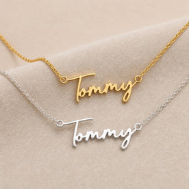 Necklace Tommy Name Necklace HBD: Both finishes