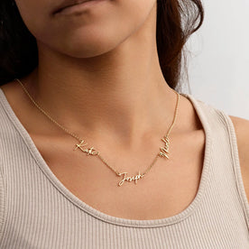 Gepersonaliseerde ketting met drie namen | Goud, zilver en verguld