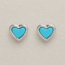 Turquoise Heart Studs