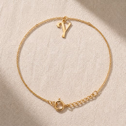 Bracciale Y | Ciondolo con iniziale e lettera Y, oro e argento