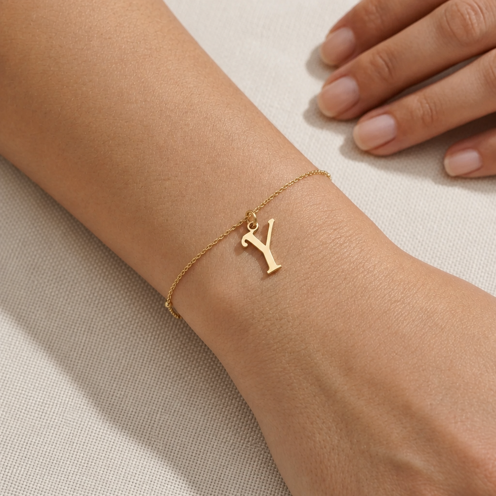 Y-Armband | Anhänger mit Anfangsbuchstaben Y, Gold & Silber