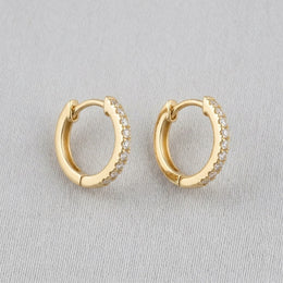 Boucles d'oreilles créoles à charnière en zircone - Bijoux élégants pour toutes les occasions